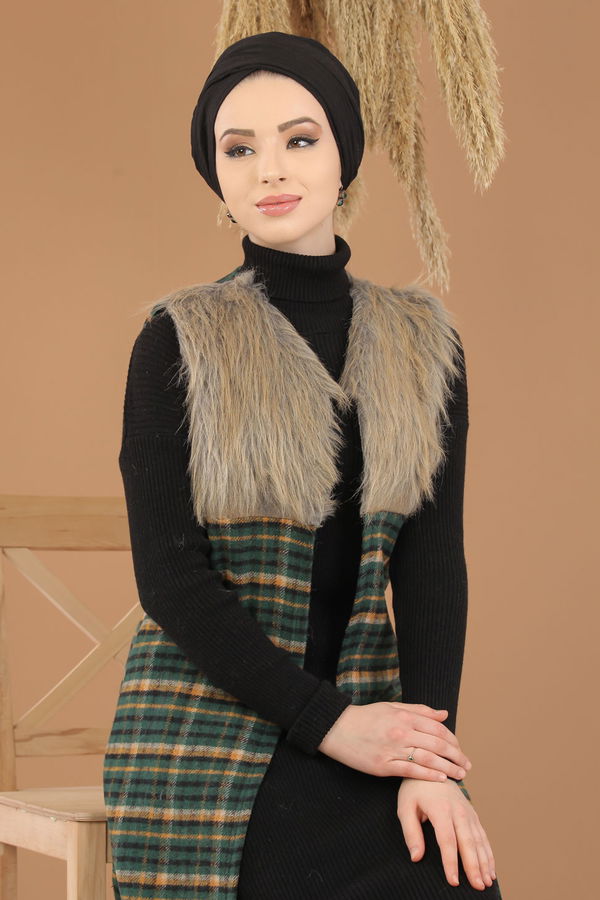 Kürk Detay Yelek Yeşil - 8282 Yeşil - 8282 YEŞİL
