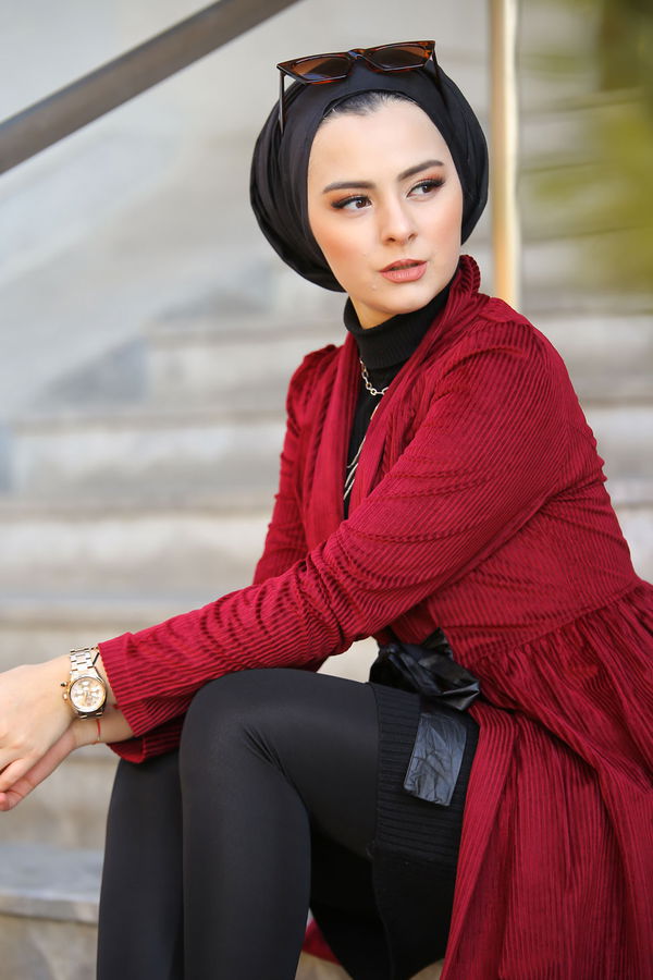 Kadife Ceket Haki  Bordo - 1316 BORDO