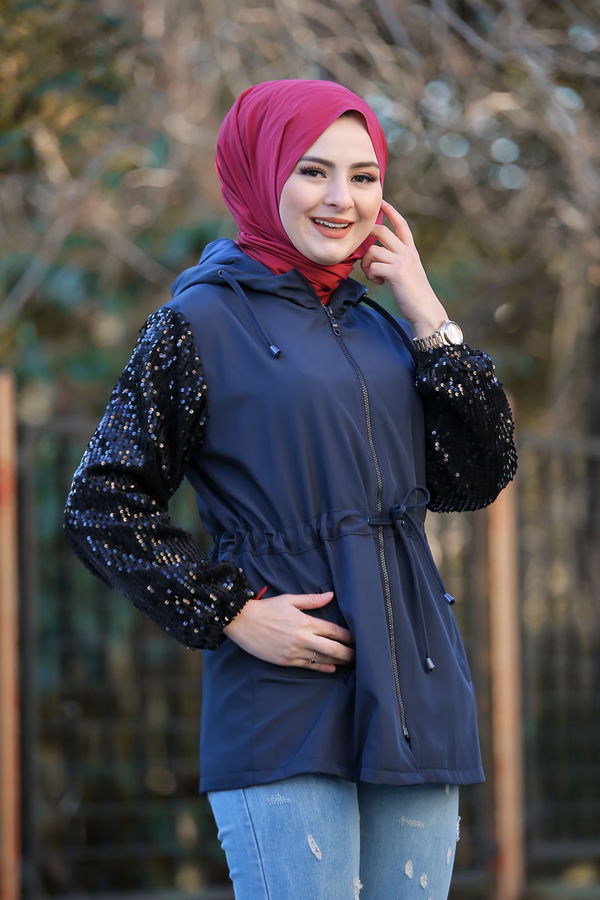Trenç Mont Astarlı Siyah  Lacivert - 1293 LACİVERT