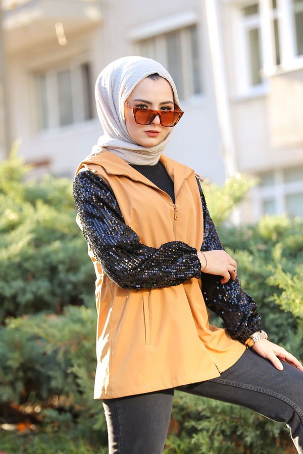 Trenç Mont Astarlı Siyah  Sarı - 1293 Sarı