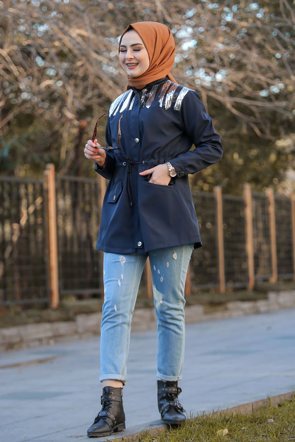 Pullu Trenç Mont Siyah  Lacivert - 1301 LACİVERT