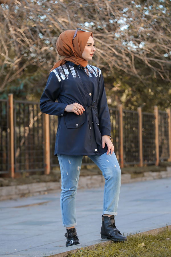 Pullu Trenç Mont Siyah  Lacivert - 1301 LACİVERT