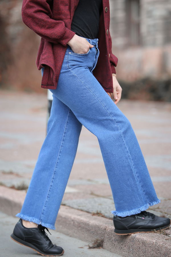 Bol Paça Kot Pantolon Mavi - 8306 Mavi - 8306