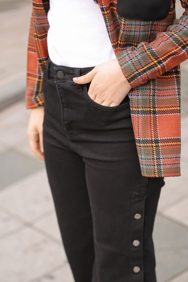Bol Paça Kot Pantolon Siyah - 8298 Siyah - 8298