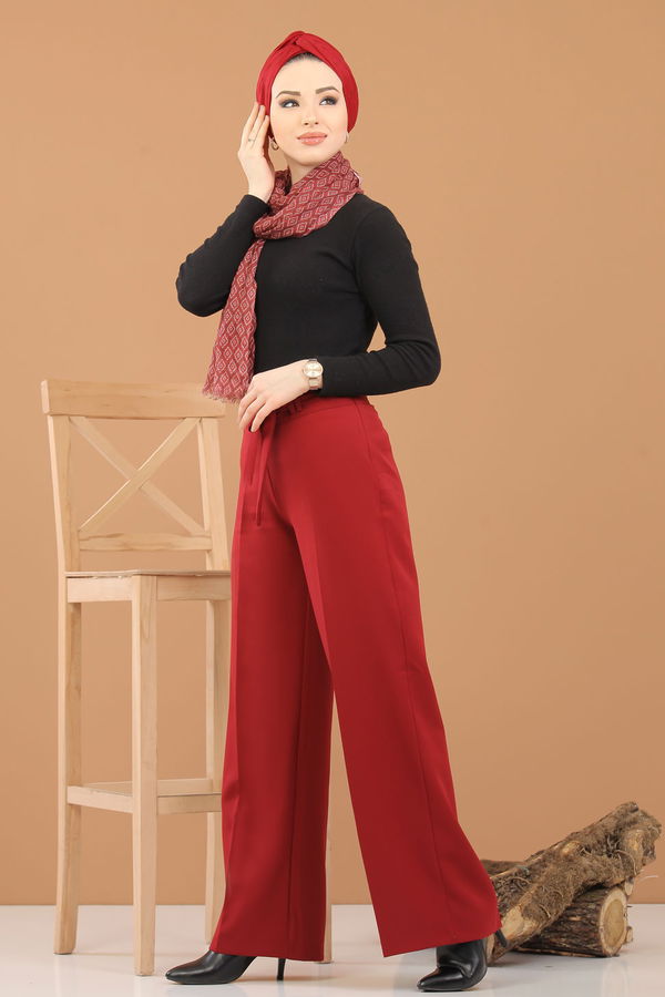 Kuşaklı Pantolon Bordo - 6575 Bordo - 6575 BORDO