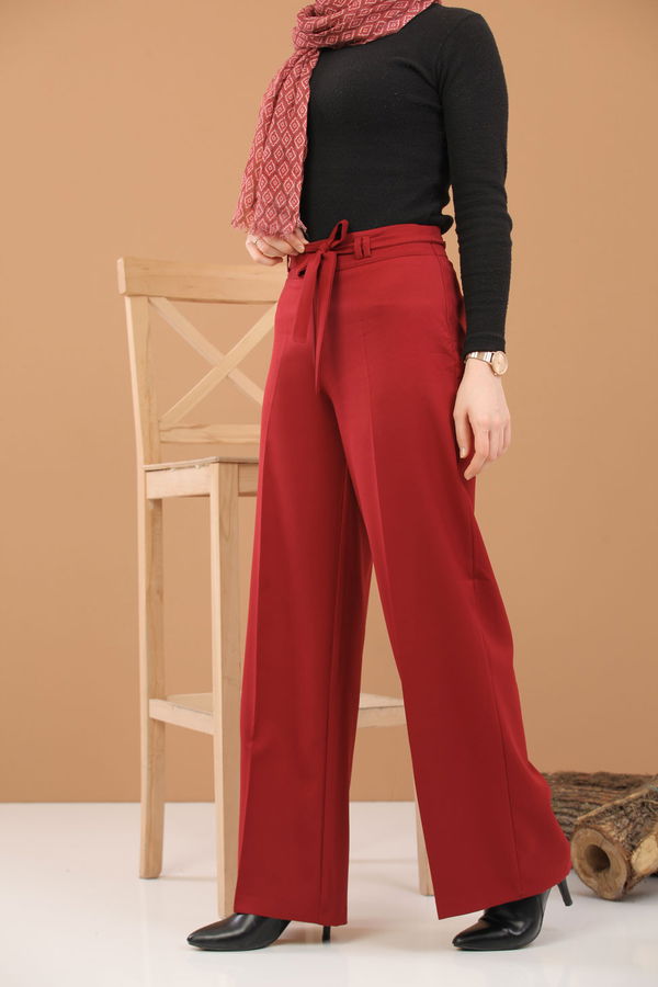 Kuşaklı Pantolon Bordo - 6575 Bordo - 6575 BORDO