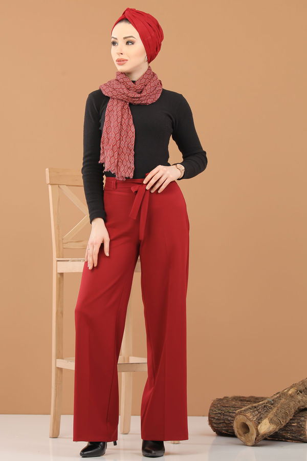 Kuşaklı Pantolon Bordo - 6575 Bordo - 6575 BORDO