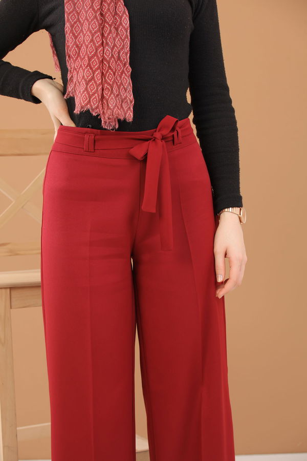 Kuşaklı Pantolon Bordo - 6575 Bordo - 6575 BORDO