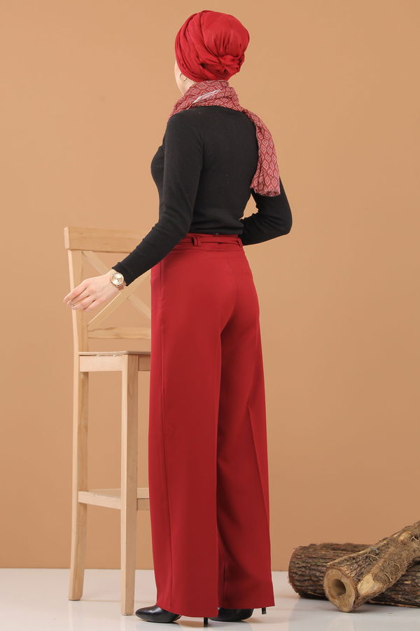 Kuşaklı Pantolon Bordo - 6575 Bordo - 6575 BORDO