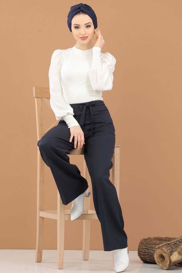 Kuşaklı Pantolon Lacivert - 6575 Lacivert - 6575 LACİVERT