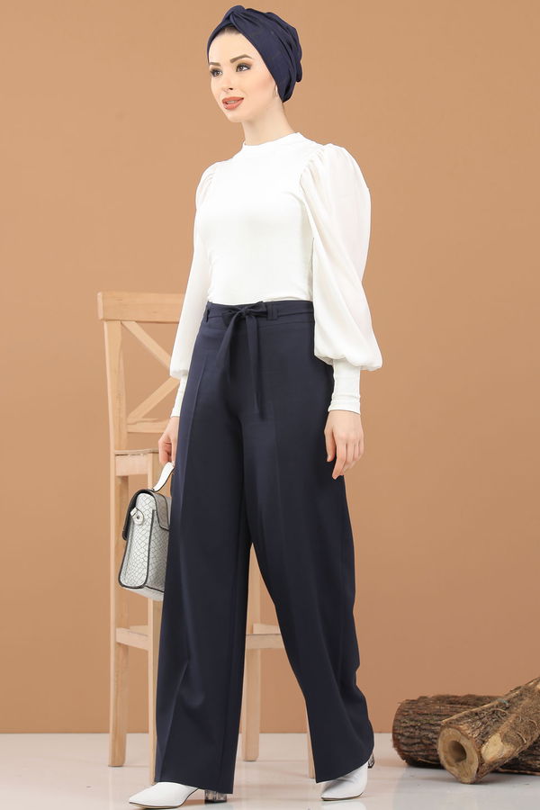 Kuşaklı Pantolon Lacivert - 6575 Lacivert - 6575 LACİVERT