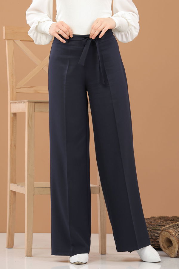 Kuşaklı Pantolon Lacivert - 6575 Lacivert - 6575 LACİVERT
