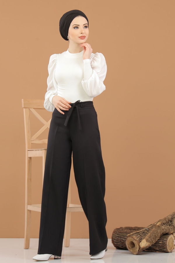 Kuşaklı Pantolon Siyah - 6575 Siyah - 6575 SİYAH