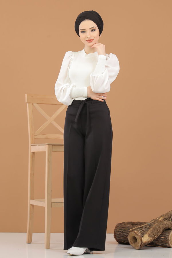 Kuşaklı Pantolon Siyah - 6575 Siyah - 6575 SİYAH