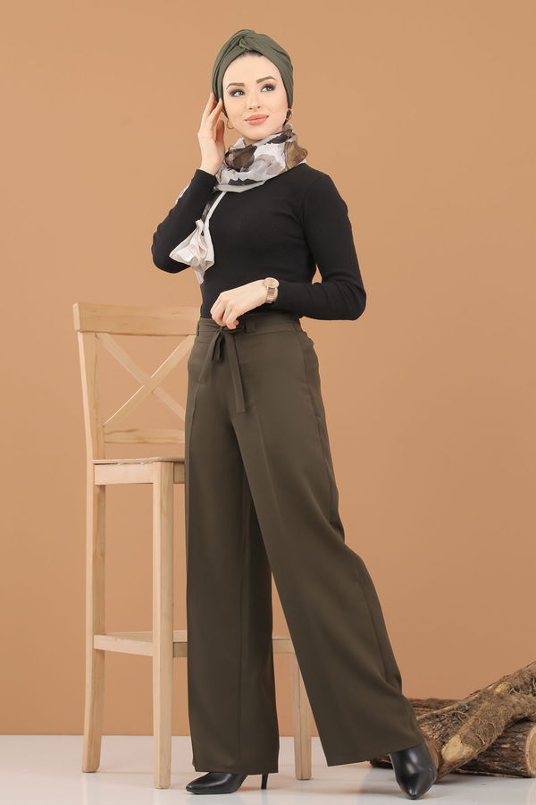 Kuşaklı Pantolon Haki - 6575 Haki - 6575