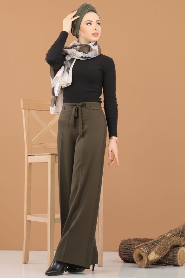 Kuşaklı Pantolon Haki - 6575 Haki - 6575