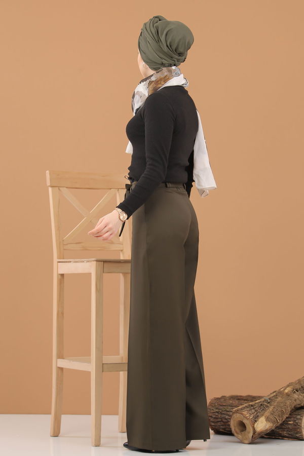 Kuşaklı Pantolon Haki - 6575 Haki - 6575