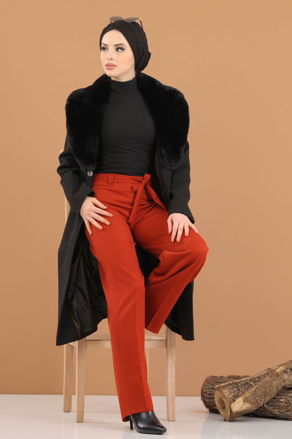 Kuşaklı Pantolon Kiremit - 6575 Kiremit - 6575