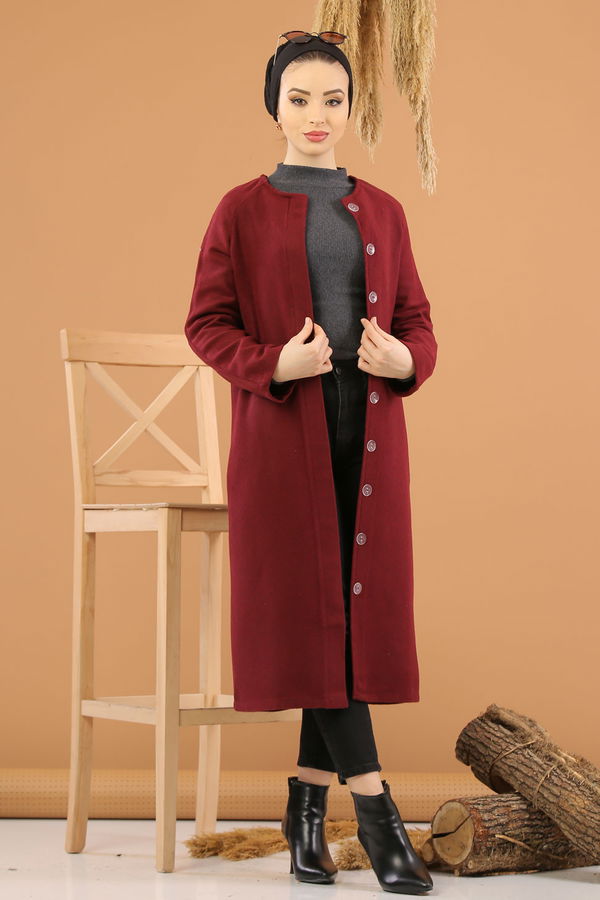 8341 DÜGMELİ KAP Bordo - 8341 BORDO