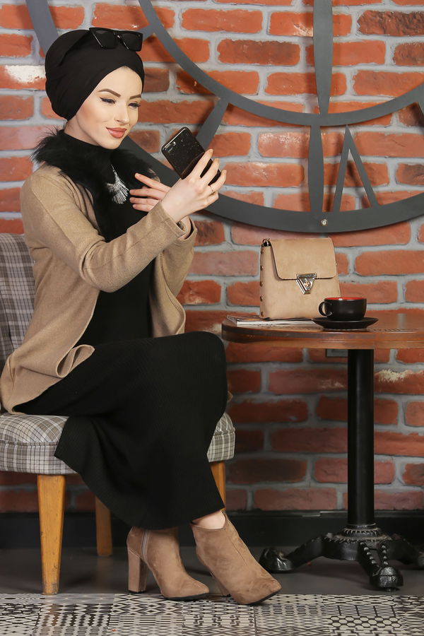 8315 KÜRKLÜ CEKET Kahverengi - 8315