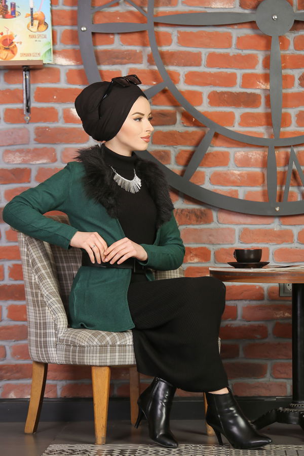 8315 KÜRKLÜ CEKET Yeşil - 8315