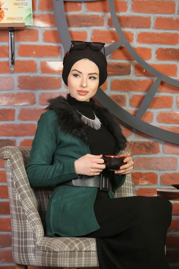 8315 KÜRKLÜ CEKET Yeşil - 8315