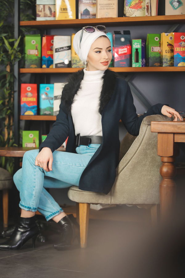 8315 KÜRKLÜ CEKET Lacivert - 8315 LACİVERT