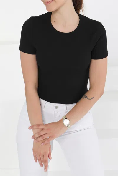 Kısa Kollu Body - 27418 SİYAH