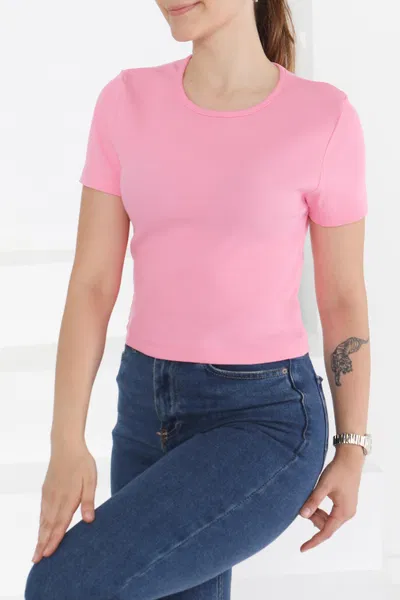 Kısa Kollu Body - 27418 PEMBE