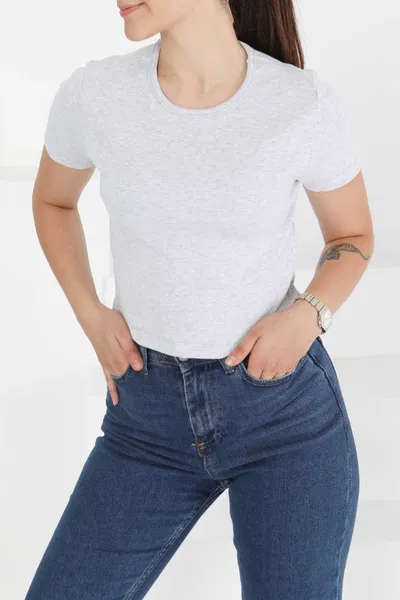 Kısa Kollu Body - 27418 GRİ