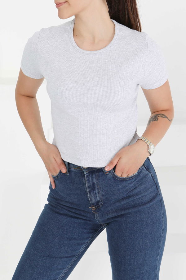 Kısa Kollu Body - 27418 GRİ