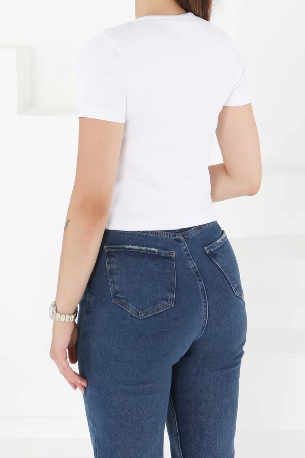 Kısa Kollu Body - 27418 BEYAZ