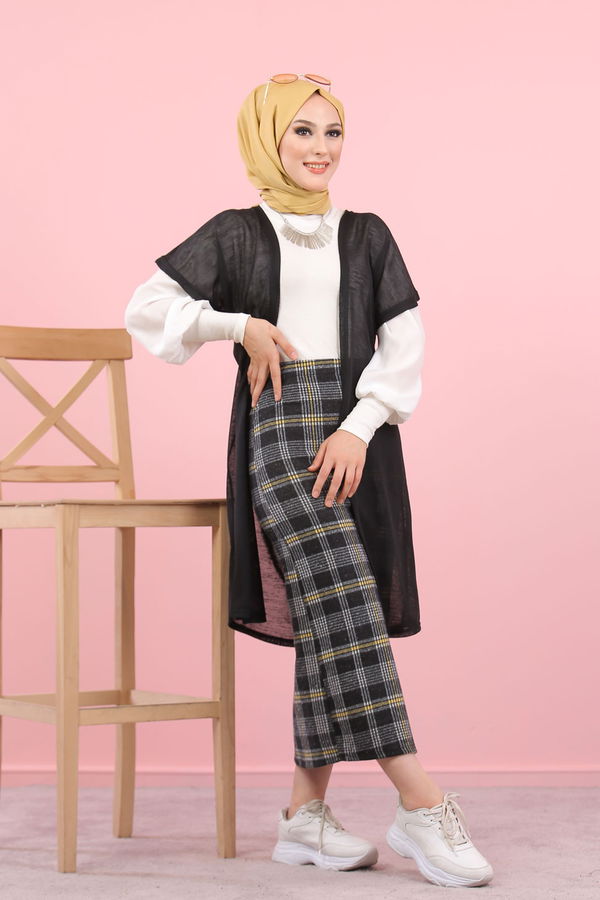Yelek Etek Kombin Siyah - 8296 Siyah - 8296