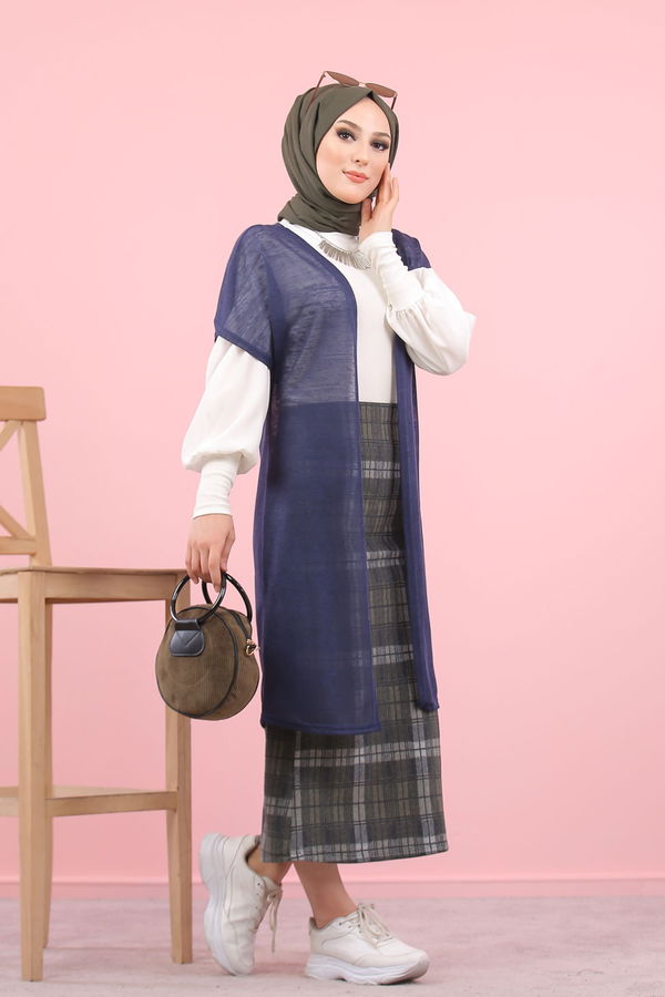 Yelek Etek Kombin Lacivert - 8296 Lacivert - 8296 LACİVERT
