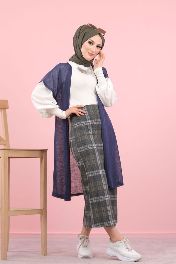 Yelek Etek Kombin Lacivert - 8296 Lacivert - 8296 LACİVERT