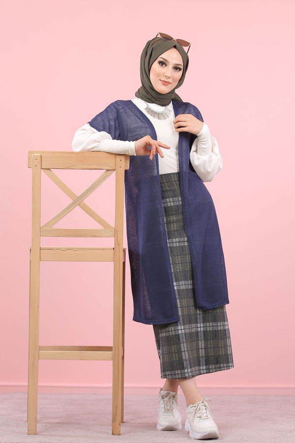Yelek Etek Kombin Lacivert - 8296 Lacivert - 8296 LACİVERT