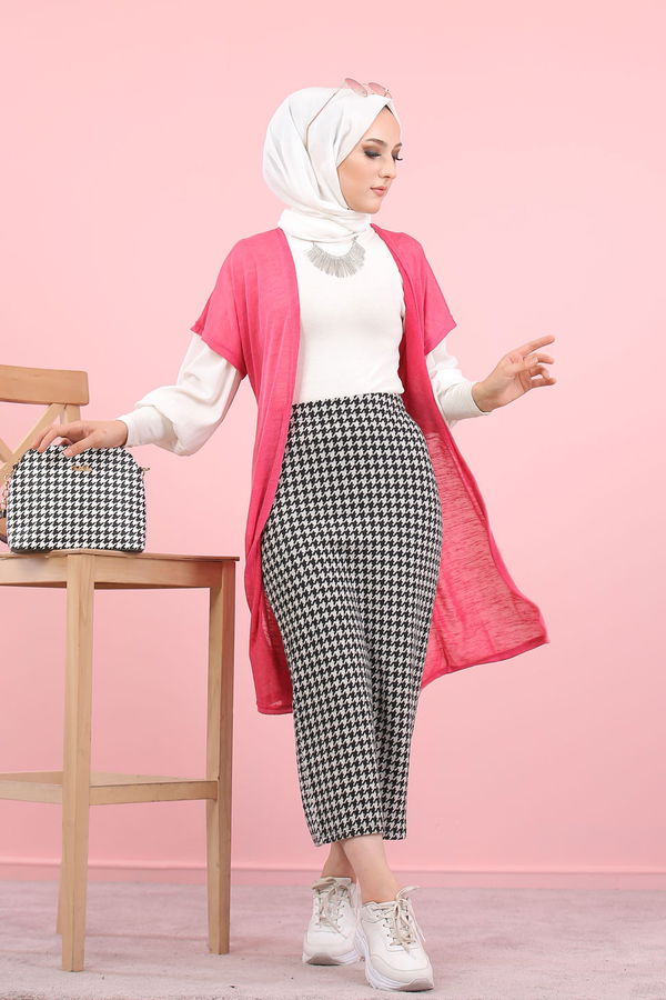 Yelek Etek Kombin Pembe - 8313 Pembe - 8313