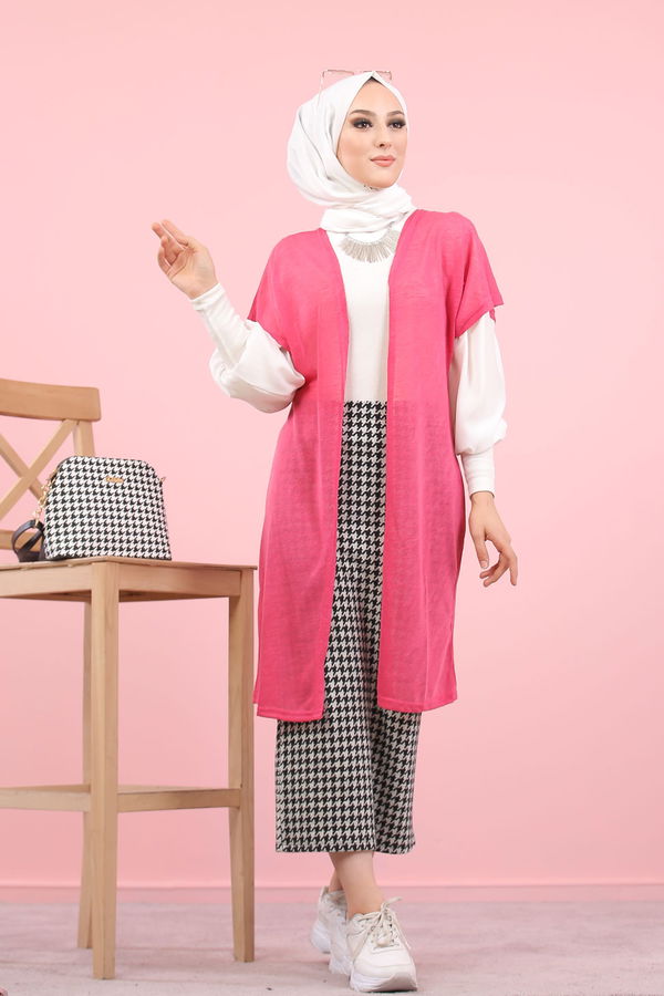 Yelek Etek Kombin Pembe - 8313 Pembe - 8313