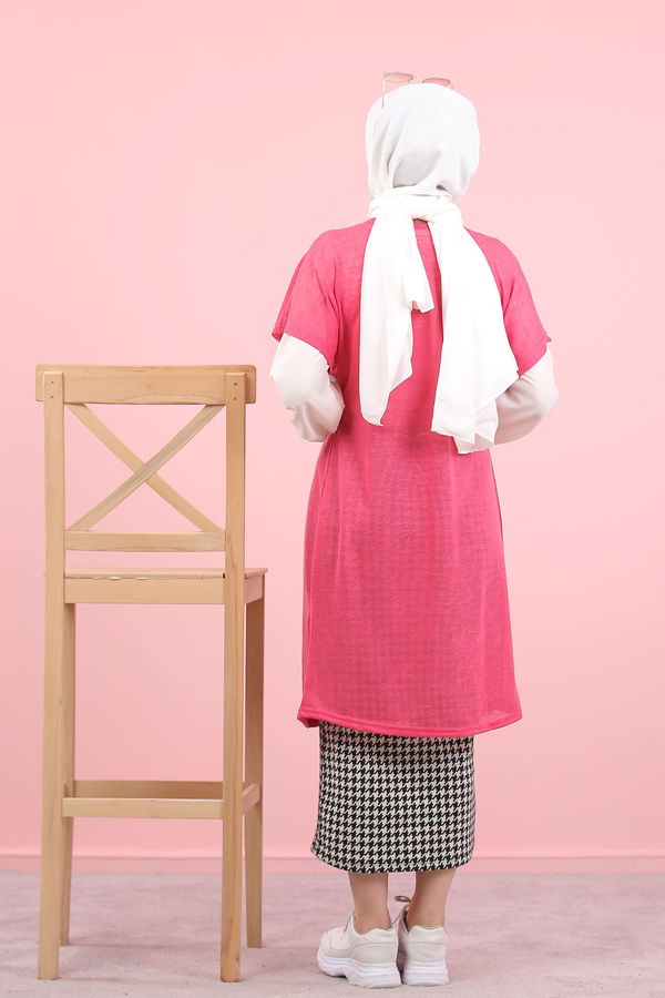 Yelek Etek Kombin Pembe - 8313 Pembe - 8313
