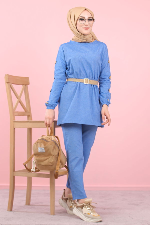 8356 TUNIK PANTOLON Mavi - 8356 MAVİ