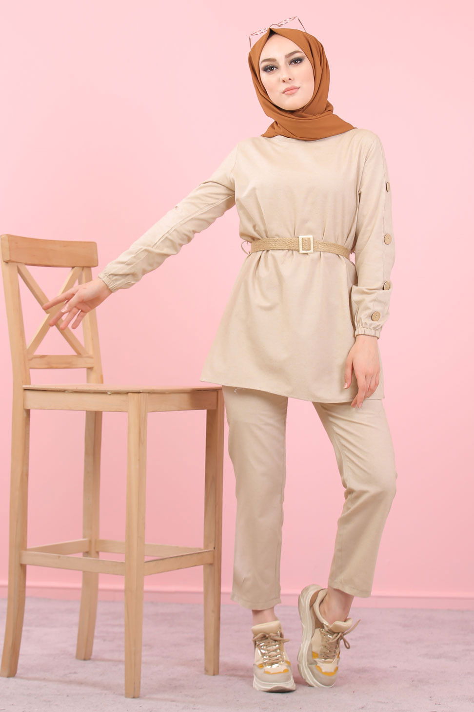 8356 TUNIK PANTOLON Bej - 8356 BEJ