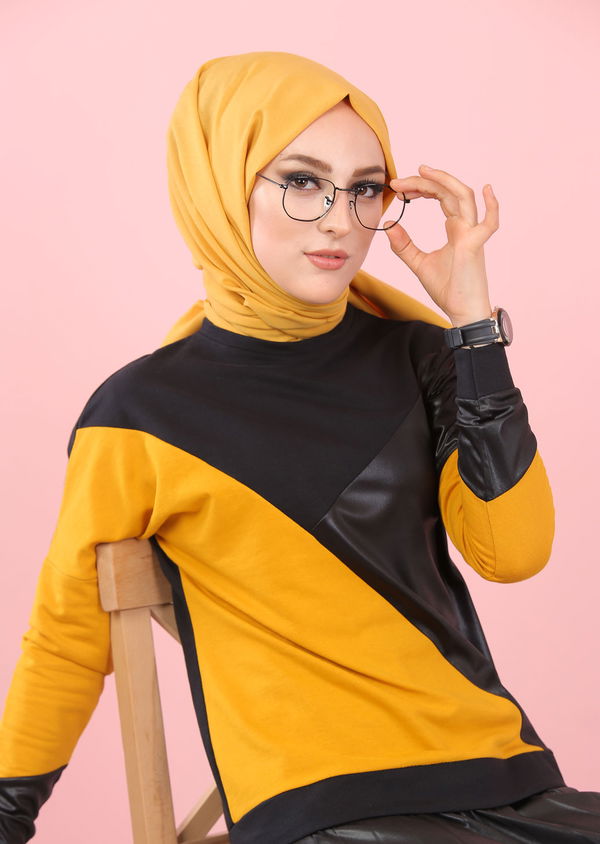 Plise Bluz Etek Siyah Bordo Siyah - 8311