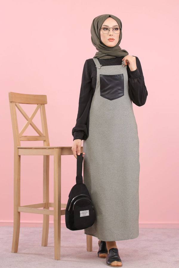 3006 Askılı Elbise Haki - 3006