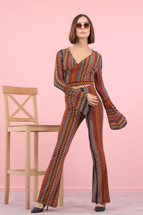 8384 BLUZ PANTOLON Kiremit - 8384