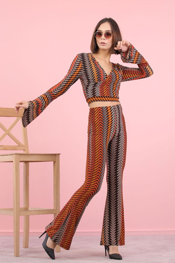 8384 BLUZ PANTOLON Kiremit - 8384