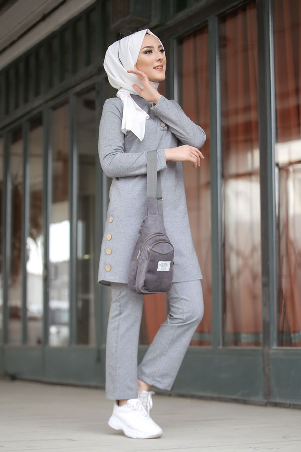 3014 Tunik Pantolon Gri - 3014