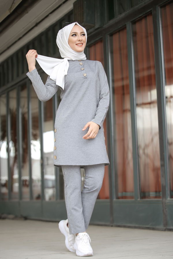 3014 Tunik Pantolon Gri - 3014