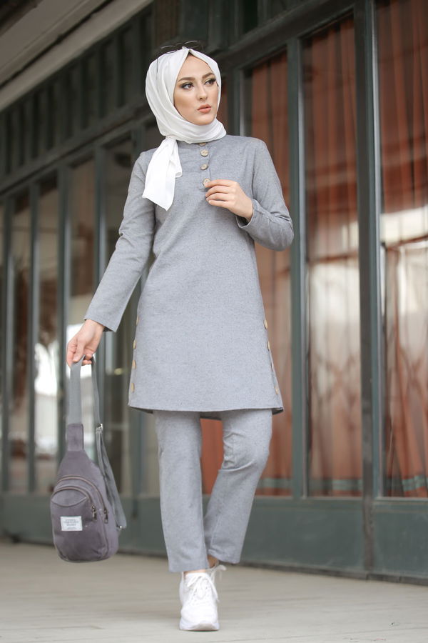3014 Tunik Pantolon Gri - 3014