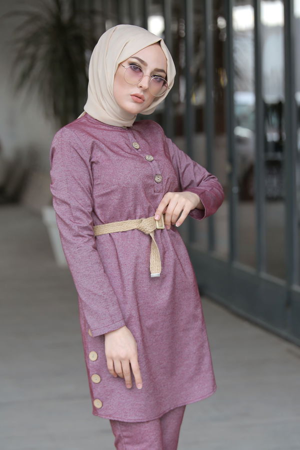 3014 Tunik Pantolon Bordo - 3014