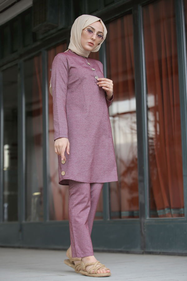 3014 Tunik Pantolon Bordo - 3014